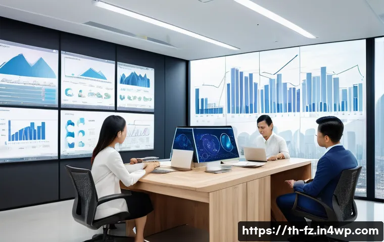 지식 합성의 실질적 이점 - A modern office scene in Bangkok featuring a diverse Thai team collaborating around a digital touchs...